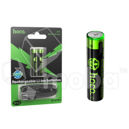 Аккумуляторные батарейки "AAA" Hoco Li-ion 1.5V 800 mAh (2 шт, перезаряжаемые, зарядка через Type-C)