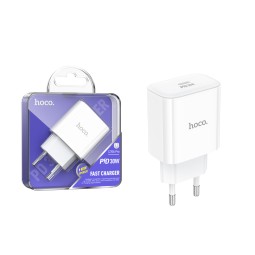 Сетевое зарядное устройство Type-C Hoco C76A Pro (30W, PD) Белый - уценка (мятая упаковка)