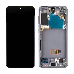 Дисплей для Samsung Galaxy S21 (G991B) модуль с рамкой Серый - Сервисный Оригинал