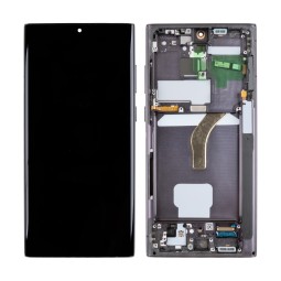 Дисплей для Samsung Galaxy S22 Ultra (S908B/S9080) модуль с рамкой Черный - Сервисный Оригинал