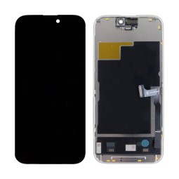 Дисплей для iPhone 15 Pro (A3102) в сборе с тачскрином Черный - DD (Soft OLED, Full HD, 120 Гц) (с верификацией = с привязкой без ошибки)