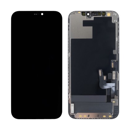 Дисплей для iPhone 12/12 Pro (A2403/A2407) в сборе с тачскрином Черный - DD (Hard OLED, Full HD) (с верификацией = с привязкой без ошибки)