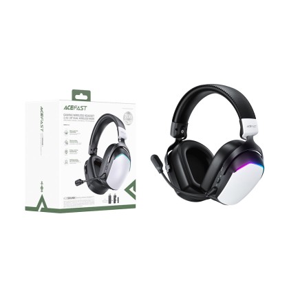 Беспроводные наушники Bluetooth Acefast H11 (накладные, игровые, с микрофоном) Белый - уценка (мятая упаковка)