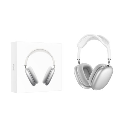 Беспроводные наушники Bluetooth Hoco W58 (накладные, ANC) Серебро - уценка (мятая упаковка)