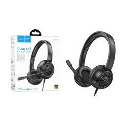 Проводные наушники Hoco W112 (мониторные, накладные) Черный - уценка (мятая упаковка)