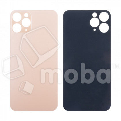 Задняя крышка для iPhone 11 Pro (A2215) Золото (стекло, широкий вырез под камеру, логотип)
