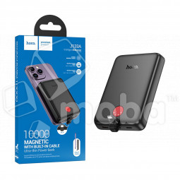 Внешний Аккумулятор (Power Bank) Hoco J133A 10000 mAh (20W, PD, Type-C, встроенный кабель Lightning) Черный