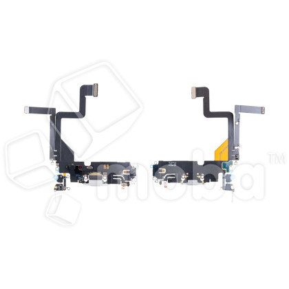 Шлейф для iPhone 14 Pro (A2891) на системный разъем/микрофон Белый - Премиум