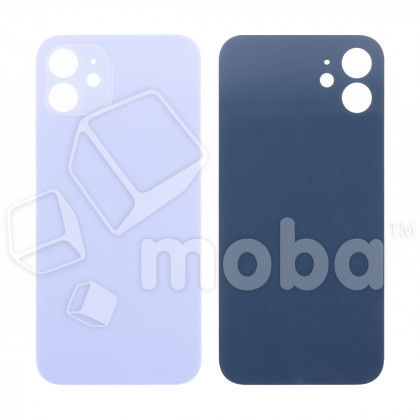 Задняя крышка для iPhone 12 (A2403) Фиолетовый (стекло, монолит, широкий вырез под камеру, логотип) - Премиум