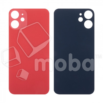 Задняя крышка для iPhone 12 mini (A2399) Красный (стекло, широкий вырез под камеру, логотип)