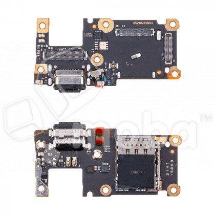 Шлейф для Xiaomi 11T/11T Pro (21081111RG/2107113SG) плата системный разъем/разъем SIM/микрофон - Премиум