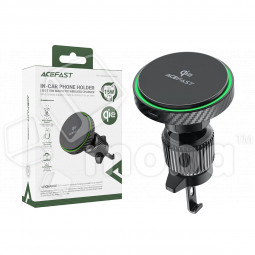 Автомобильный держатель Acefast D33 (с беспроводной зарядкой 15W, Qi2, магнитный, в дефлектор) Черный