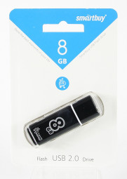 USB-флеш (USB 2.0) 8GB Smartbuy Glossy Черный