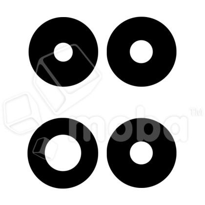 Стекло камеры для Xiaomi Redmi Note 14 Pro 4G (24116RACCG) (комплект 4 шт.) Черный