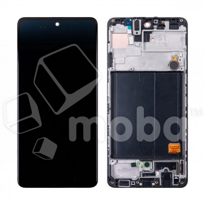 Дисплей для Samsung Galaxy A51 (A515F) модуль с рамкой Черный - OR Ref. (SP)