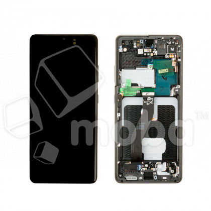 Дисплей для Samsung Galaxy S21 Ultra (G998B) модуль с рамкой Черный - OR (SP)