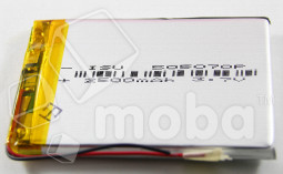 Аккумулятор универсальный 505070p 3,7v Li-Pol 2500 mAh (5*50*70 mm)