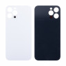 Задняя крышка для iPhone 12 Pro Max (A2411) Белый (стекло, монолит, широкий вырез под камеру, логотип) - Премиум