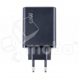 Сетевое зарядное устройство USB/Type-C GaN (65W, QC3.0, PD) Черный