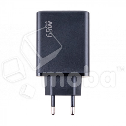 Сетевое зарядное устройство USB/Type-C GaN (65W, QC3.0, PD) Черный