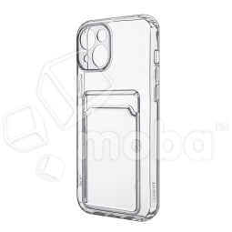 Чехол-накладка для iPhone 14 Plus (с защитой камеры, карманом для карт, прозрачный)