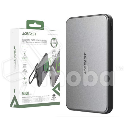 Внешний Аккумулятор (Power Bank) Acefast M30 5000 mAh (18W, MagSafe 7.5W, кабель Type-C) Черный