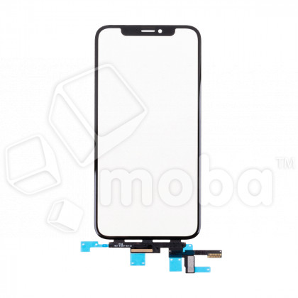 Стекло для переклейки iPhone X в сборе с тачскрином и OCA пленкой Черный - OR (Feaglet)