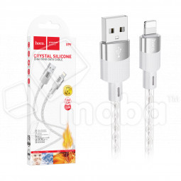 Кабель USB - Lightning Hoco X99 (2.4А, прозрачный силикон, термостойкий) Серый