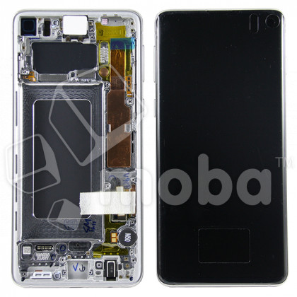 Дисплей для Samsung Galaxy S10 (G973F) модуль с рамкой Белый - OR (SP)