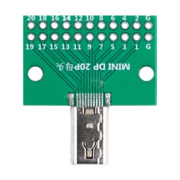 Разъем mini DisplayPort (гнездо) на плате (20 pin, 2,54 мм)