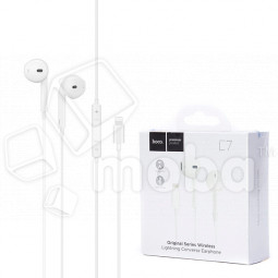 Гарнитура Lightning Hoco L7 Plus (вкладыши) Белый
