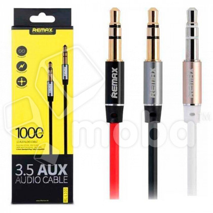 Кабель AUX "3,5 мм" Jack - "3,5 мм" Jack Remax L100 (1 м) Черный