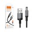 Кабель USB - DC 5.5 Hoco X129 (оплетка нейлон, 1 м) Черный