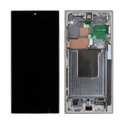 Дисплей для Samsung Galaxy S24 Ultra (S928B) модуль с рамкой Желтый - Сервисный Оригинал
