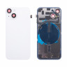 Задняя крышка для iPhone 14 (A2883) в сборе со стеклом камеры Белый (стекло, монолит, MagSafe с оригинальным шлейфом, логотип) - Премиум