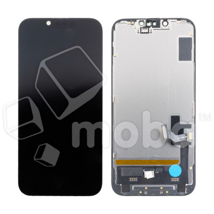 Дисплей для iPhone 14 (A2883) в сборе с тачскрином Черный - (Soft OLED, Full HD) (с верификацией = JCID с привязкой без ошибки)