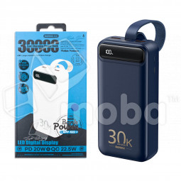 Внешний Аккумулятор (Power Bank) Remax RPP-522 30000 mAh (22,5W, QC3.0, PD, 2USB, MicroUSB, Type-C, LED дисплей) Синий