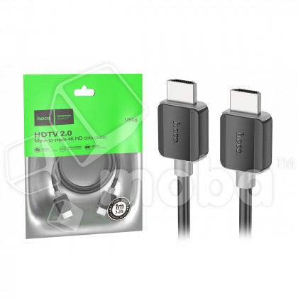Кабель HDMI - HDMI Hoco US08 (ver 2.0, оплетка нейлон, 1 м) Черный
