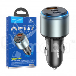 Автомобильное зарядное устройство USB/Type-C Hoco NZ9 (95W, QC3.0, PD, 2Type-C, 1USB) Черный