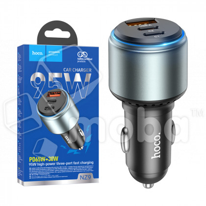 Автомобильное зарядное устройство USB/Type-C Hoco NZ9 (95W, QC3.0, PD, 2Type-C, 1USB) Черный
