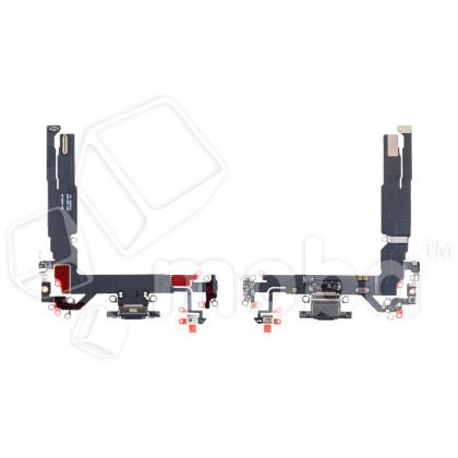 Шлейф для iPhone 17 (A3520) на системный разъем/микрофон Черный - Премиум