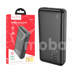 Внешний Аккумулятор (Power Bank) Hoco J87A 20000 mAh (20W, QC3.0, PD, USB, MicroUSB, Type-C, LED индикатор) Черный