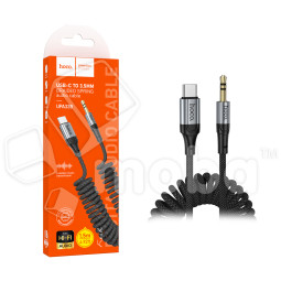 Кабель AUX "3,5 мм" Jack - Type-C Hoco UPA33B (1.5 м) Черный