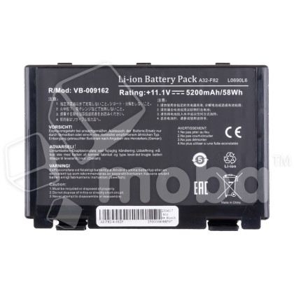 Аккумуляторная батарея для ноутбука Asus K40, K50, K61, K70 (A32-F82) 5200 mAh