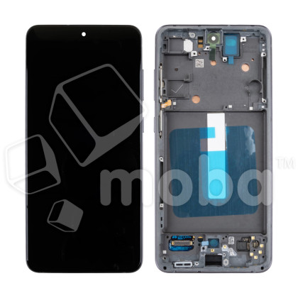 Дисплей для Samsung Galaxy S21 FE (G990B) модуль с рамкой Серый - Сервисный оригинал