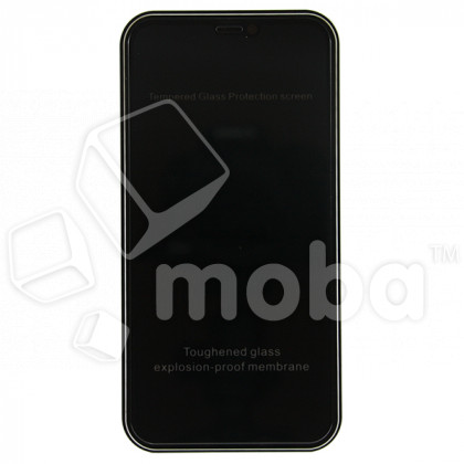 Защитное стекло "Антишпион" для iPhone X/Xs/11 Pro Черный (Закалённое, полное покрытие)