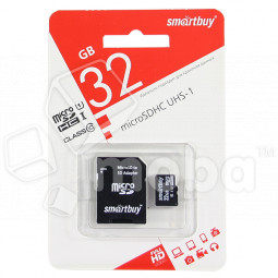 Карта памяти MicroSDHC 32GB Class 10 Smartbuy UHS-I + SD адаптер