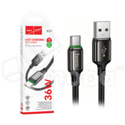 Кабель USB - Type-C Hoco X127 (3A, 36W, оплетка нейлон) Черный