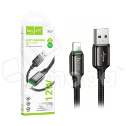 Кабель USB - Lightning Hoco X127 (12W, оплетка нейлон) Черный