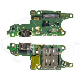 Шлейф для Huawei Honor 400 Lite (ABR-NX1) плата на системный разъем/разъем SIM/микрофон - Премиум